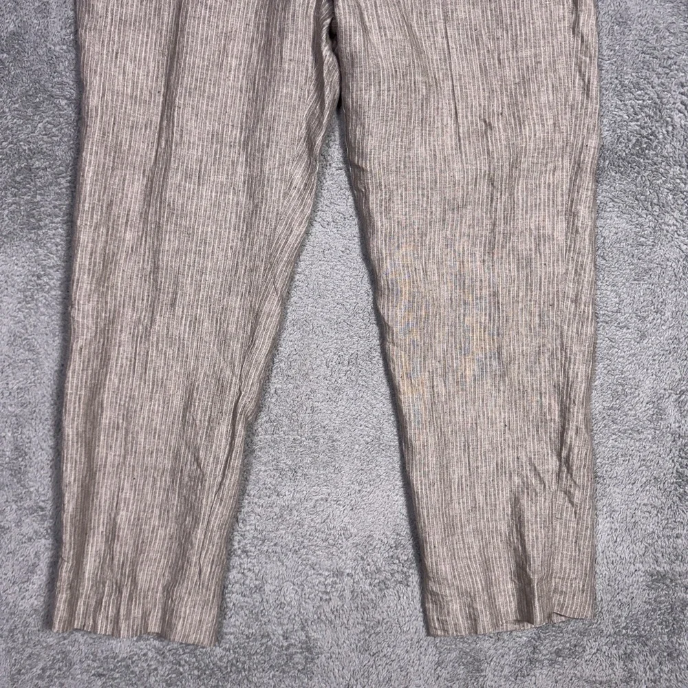 Baird McNutt Linen Pants Men 36x30 Murano 100% Linen Trouser Striped Chino